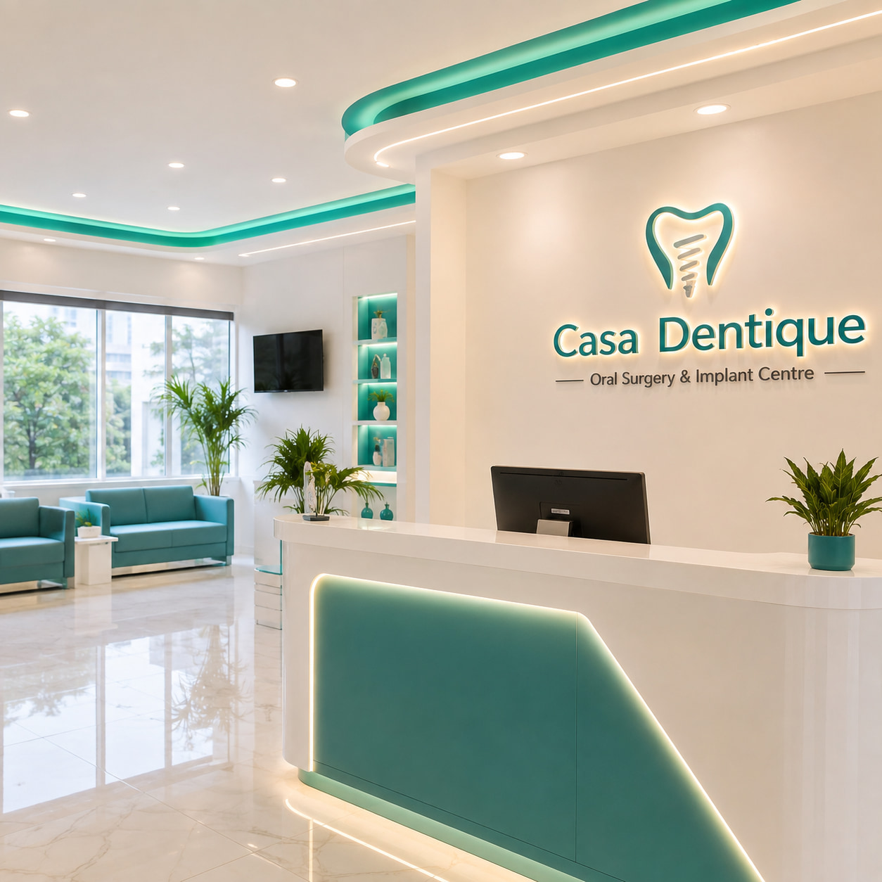 Casa Dentique modern dental clinic interior Seawoods Navi Mumbai